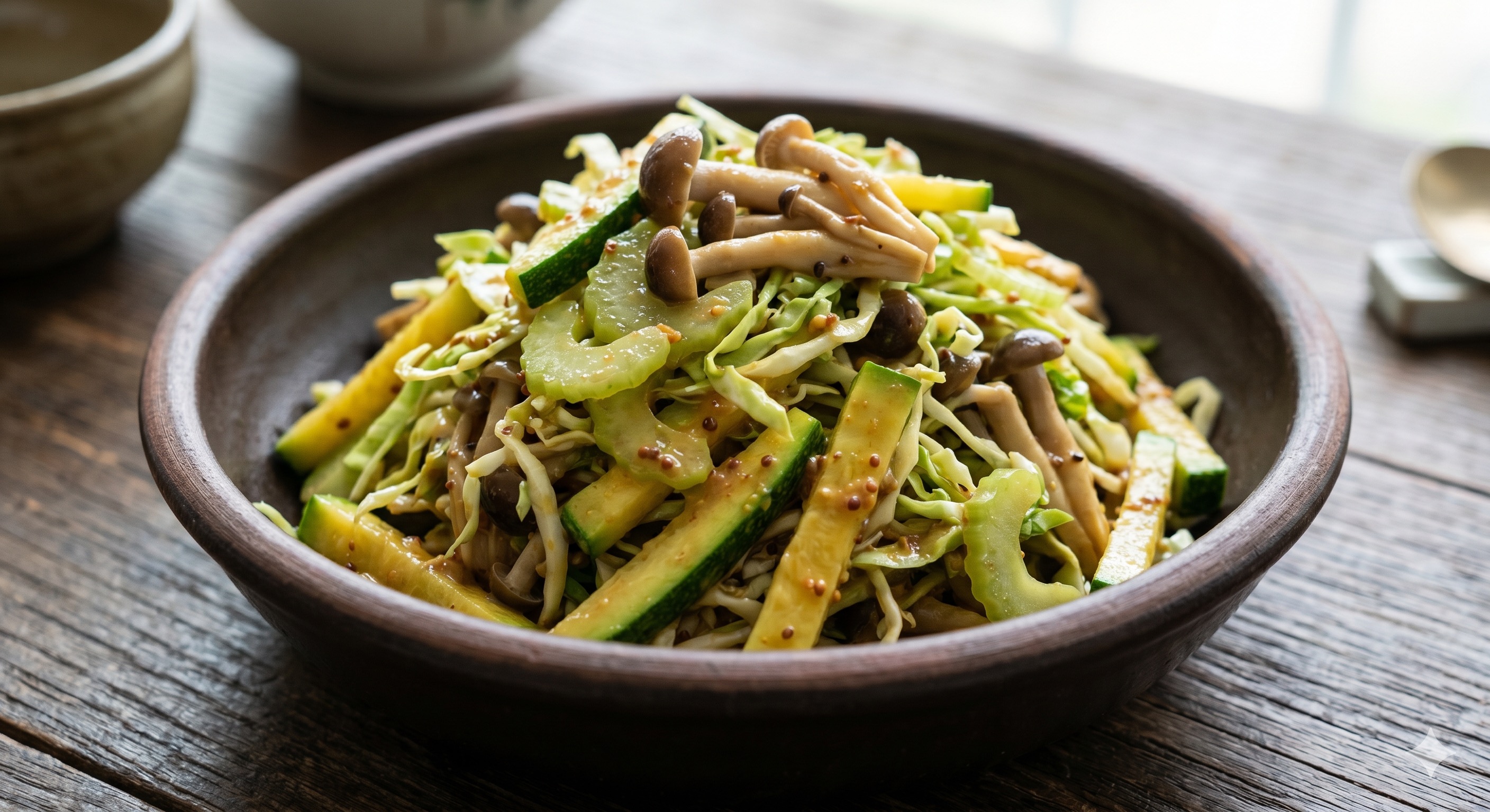 Zucchini in Mustard Vinegar Miso (주키니 겨자초된장 무침)