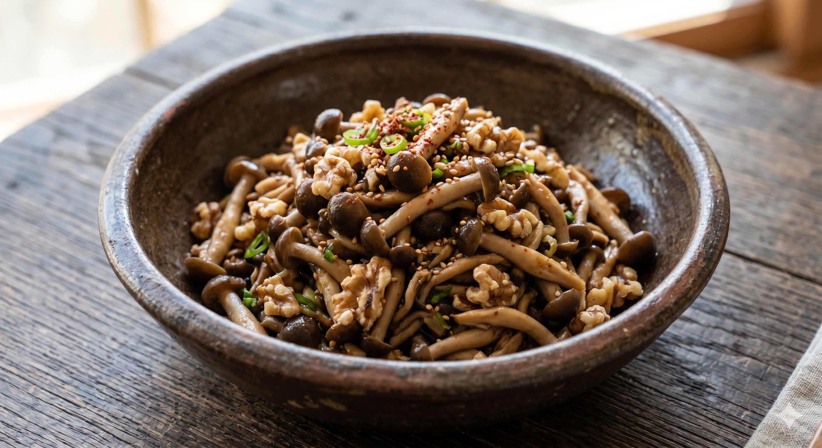 Yukiwari Mushroom Walnut Salad (유키와리버섯 호두 무침)