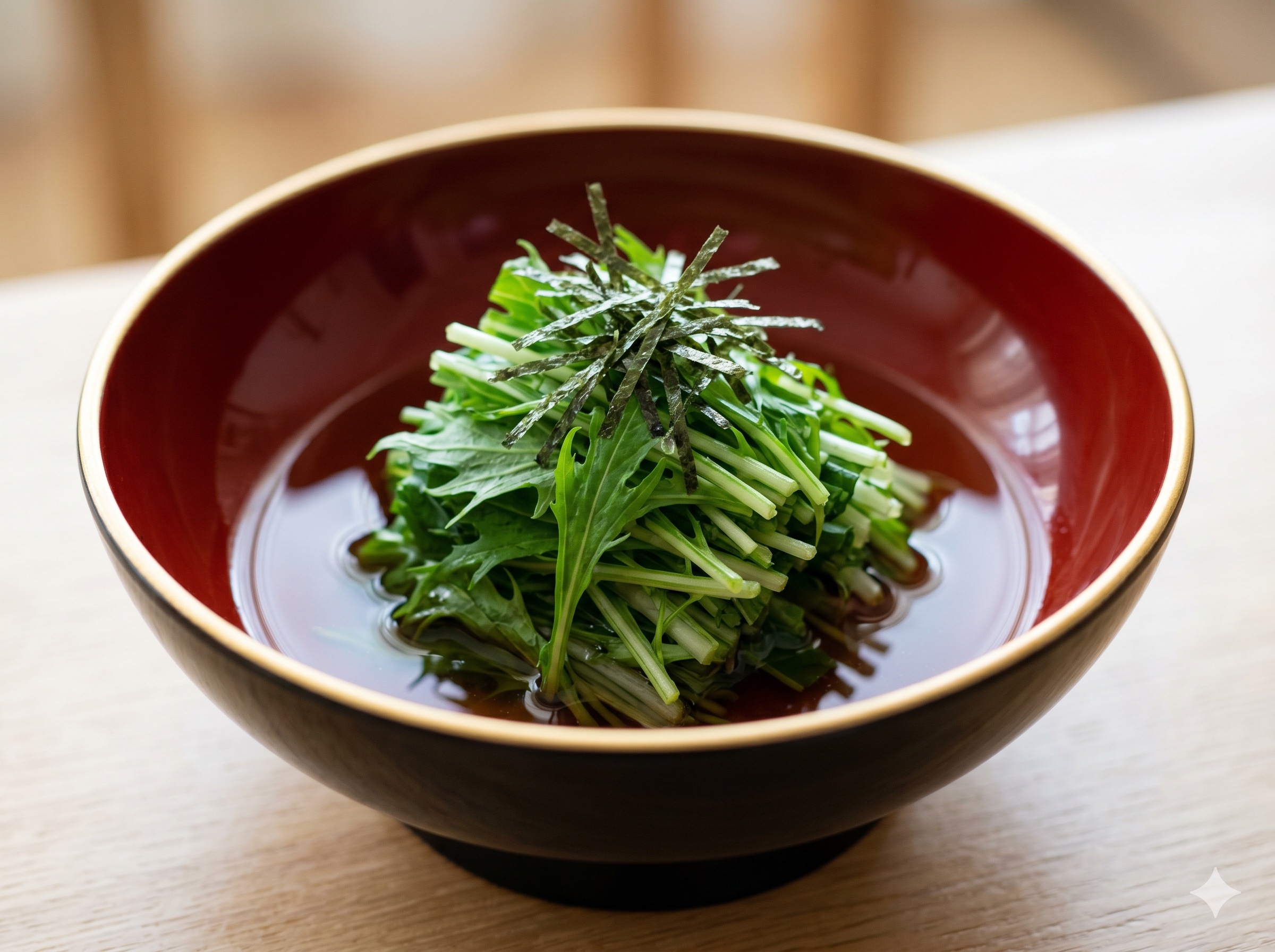 Mizuna in Dashi Soy (미즈나노 오히타시)